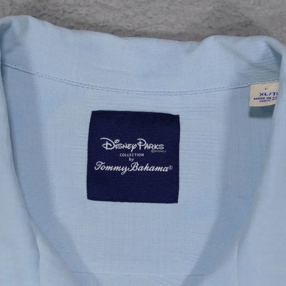 Tommy Bahama Disney Mickey Mouse Silk Camp Shirt Blue Embroidered Mens XL - Picture 5 of 13